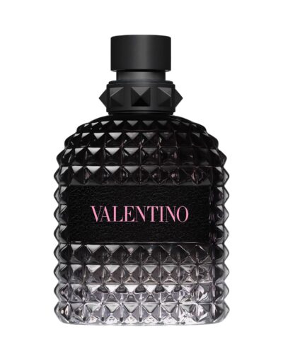 Valentino Uomo Born In Roma Eau de Toilette 100 ml melns rombveida flakons ar sārtu uzrakstu
