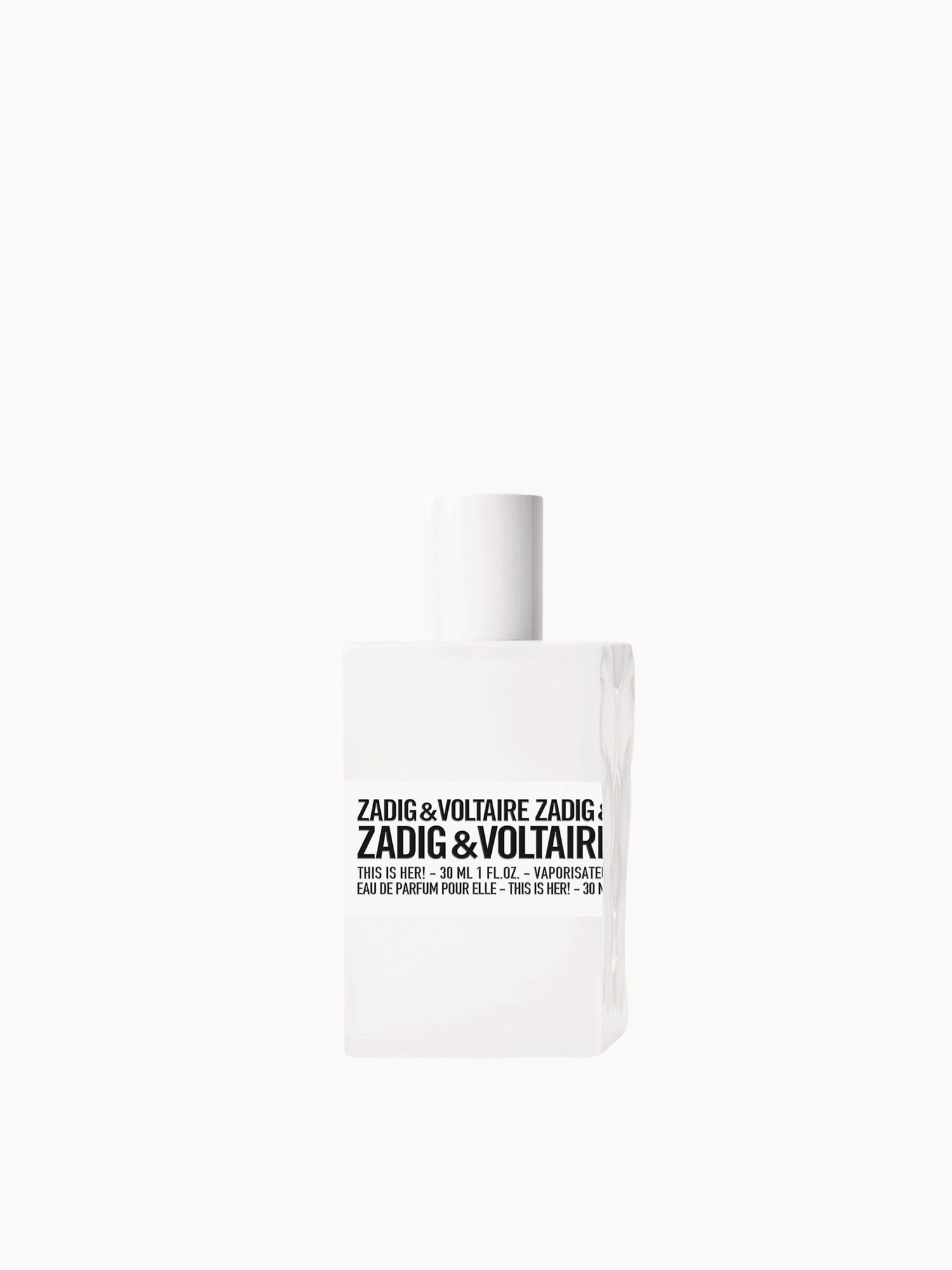 Zadig & Voltaire THIS IS HER! Eau de Parfum 30 ml, balts matēts flakons ar baltu etiķeti