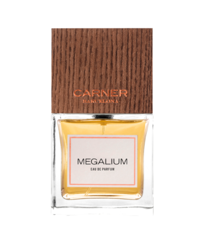 Carner Barcelona Megalium Eau de Parfum 50 ml, caurspīdīgs flakons ar dabīga ozola vāciņu