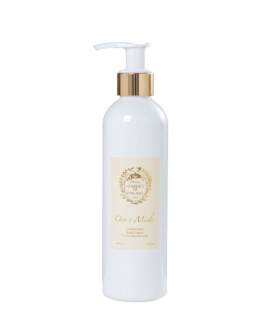 Giardini di Toscana Oro e Miele Body Cream 250 ml baltas buteliukas su pompa