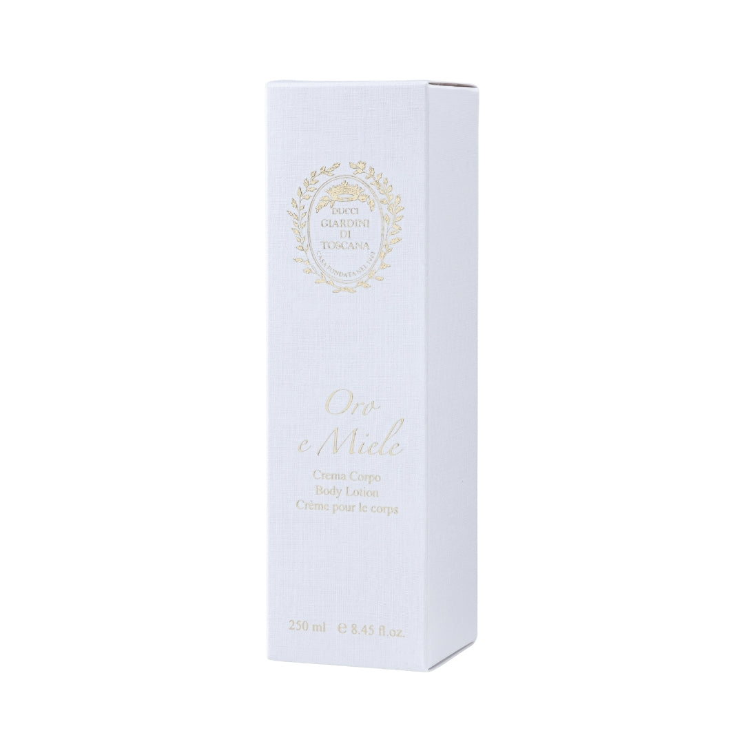 Giardini di Toscana Oro e Miele Body Cream 250 ml balta dėžutė