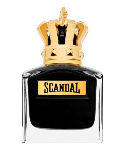 Jean Paul Gaultier Scandal Pour Homme Le Parfum EDP Intense 100 ml juodas flakonas su auksiniu karūnos formos dangteliu ir auksine etikete