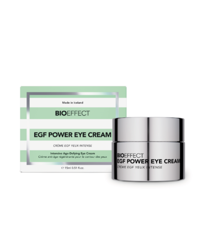 BIOEFFECT EGF Power Eye Cream 15 ml indelis ir dėžutė baltame fone