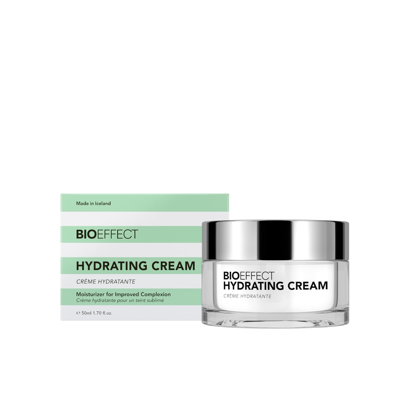 BIOEFFECT Hydrating Cream 50 ml indelis ir dėžutė baltame fone
