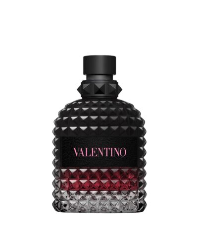 Valentino Uomo Born In Roma Intense Eau de Parfum 100 ml melns flakons ar tumši sarkanu apakšdaļu