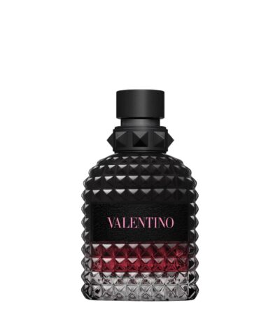 Valentino Uomo Born In Roma Intense Eau de Parfum 50 ml melns flakons ar tumši sarkanu apakšu