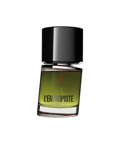 L'Entropiste Festin EDP 50 ml buteliukas su juodu dangteliu ir žaliu skysčiu ant balto fono