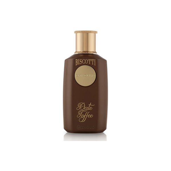 Khadlaj Biscotti Date Toffee 100 ml brūns flakons ar zeltainu vāciņu