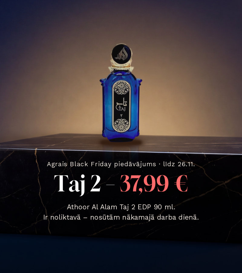 Agrais Black Friday piedāvājums – Athoor Al Alam Taj 2 EDP 90 ml par 37,99 €
