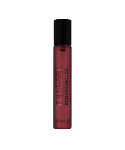 Fugazzi Pomegranoudh Extrait 10 ml plonas raudonas kelioninis buteliukas su juodu dangteliu ant balto fono