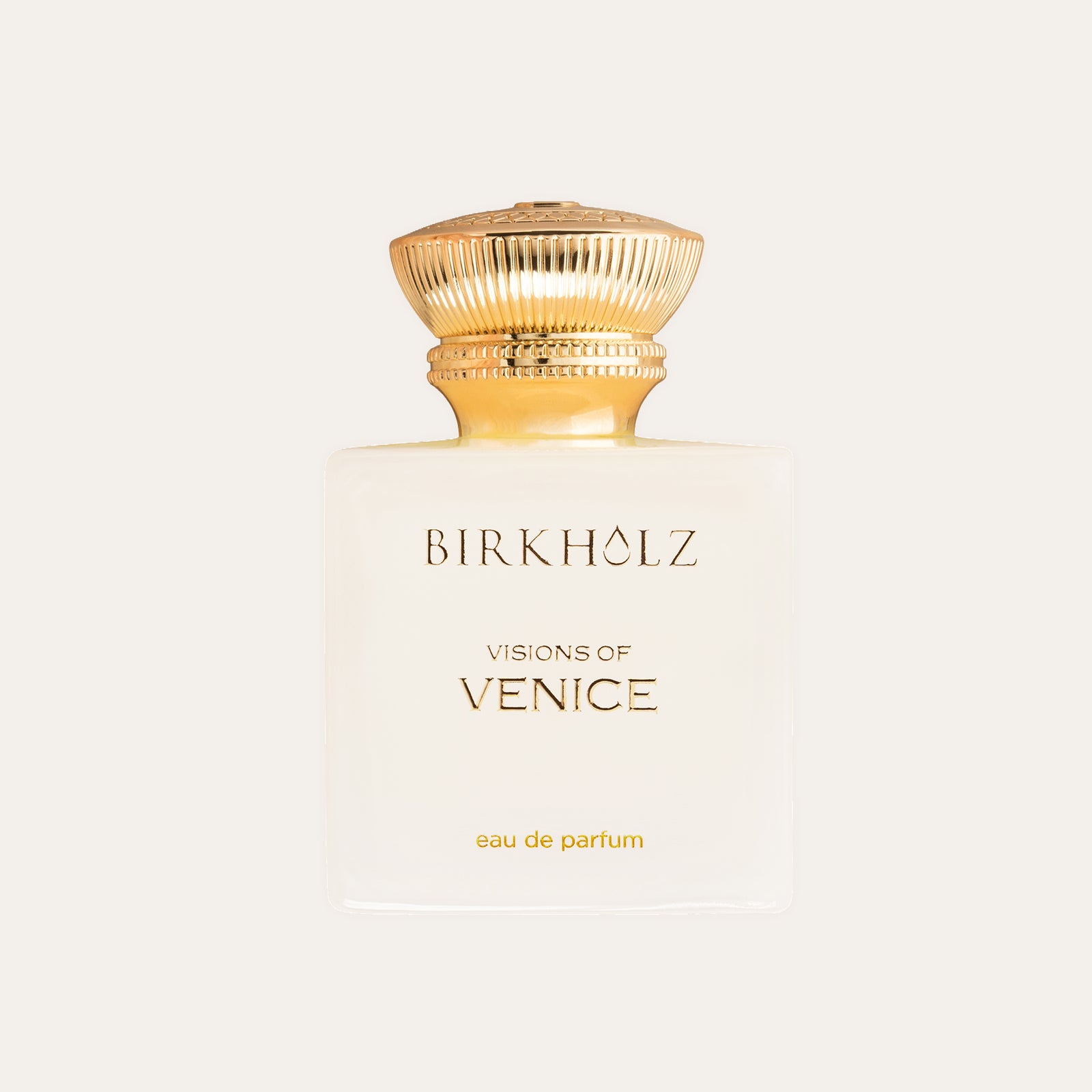 Birkholz Visions of Venice Eau de Parfum 100 ml, balts matēts flakons ar zeltainu vāciņu