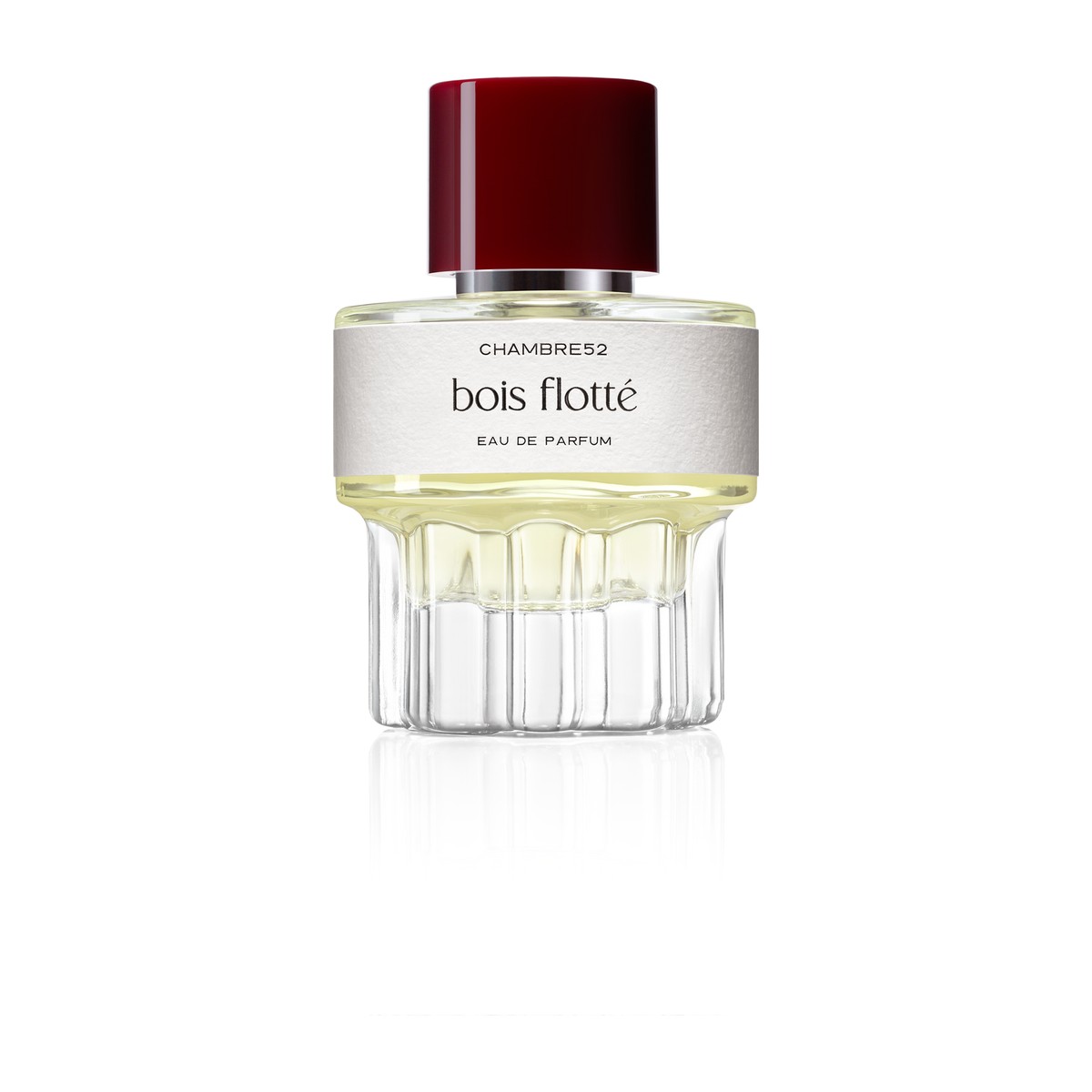 Chambre52 Bois Flotté Eau de Parfum 52 ml, briaunuotas stikla flakons ar tumši sarkanu vāciņu