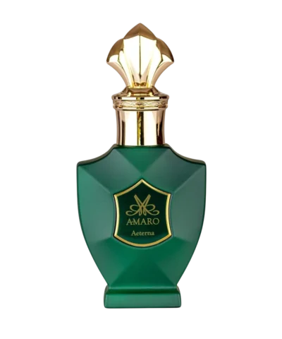 Amaro Aeterna Extrait de Parfum 50 ml tumši zaļš flakons ar zelta vāciņu