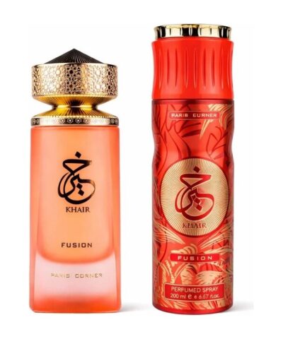 Komplekts Paris Corner: Khair Fusion EDP 100 ml + Khair Fusion Deodorant spray 200 ml kvepalų buteliukas