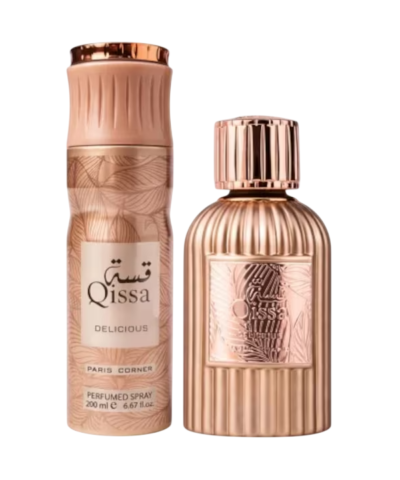 Komplekts Paris Corner: Qissa Delicious EDP 100 ml + Qissa Delicious Deodorant spray 200 ml