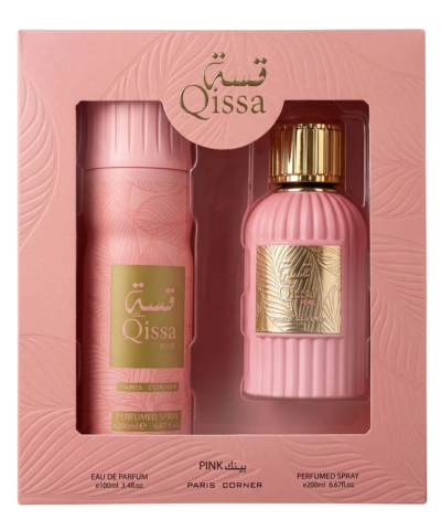 Komplekts Paris Corner: Qissa Pink EDP 100 ml + Qissa Pink Deodorant spray 200 ml