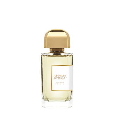 BDK Parfums Tubéreuse Impériale Eau de Parfum 100 ml, caurspīdīgs flakons ar zeltainu vāciņu un zeltainu etiķetes rāmi