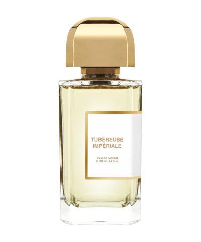 BDK Parfums Tubéreuse Impériale Eau de Parfum 100 ml, caurspīdīgs flakons ar zeltainu vāciņu un zeltainu etiķetes rāmi