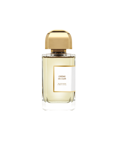 BDK Parfums Crème de Cuir Eau de Parfum 100 ml, caurspīdīgs flakons ar zeltainu vāciņu un zeltainu etiķetes rāmi