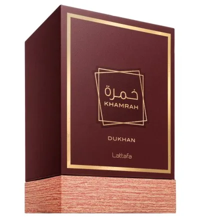 Lattafa Khamrah Dukhan EDP 100 ml kvepalų buteliukas, kitas rakursas