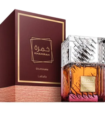 Lattafa Khamrah Dukhan EDP 100 ml kvepalų buteliukas, kitas rakursas