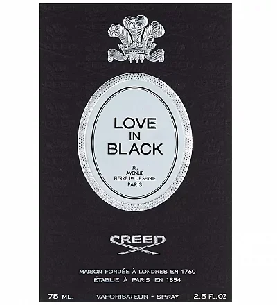 Creed Love in Black EDT 75 ml kvepalų buteliukas, kitas rakursas