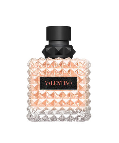 Valentino Donna Born In Roma Coral Fantasy Eau de Parfum 100 ml koraļļu krāsas flakons ar oranžu uzrakstu