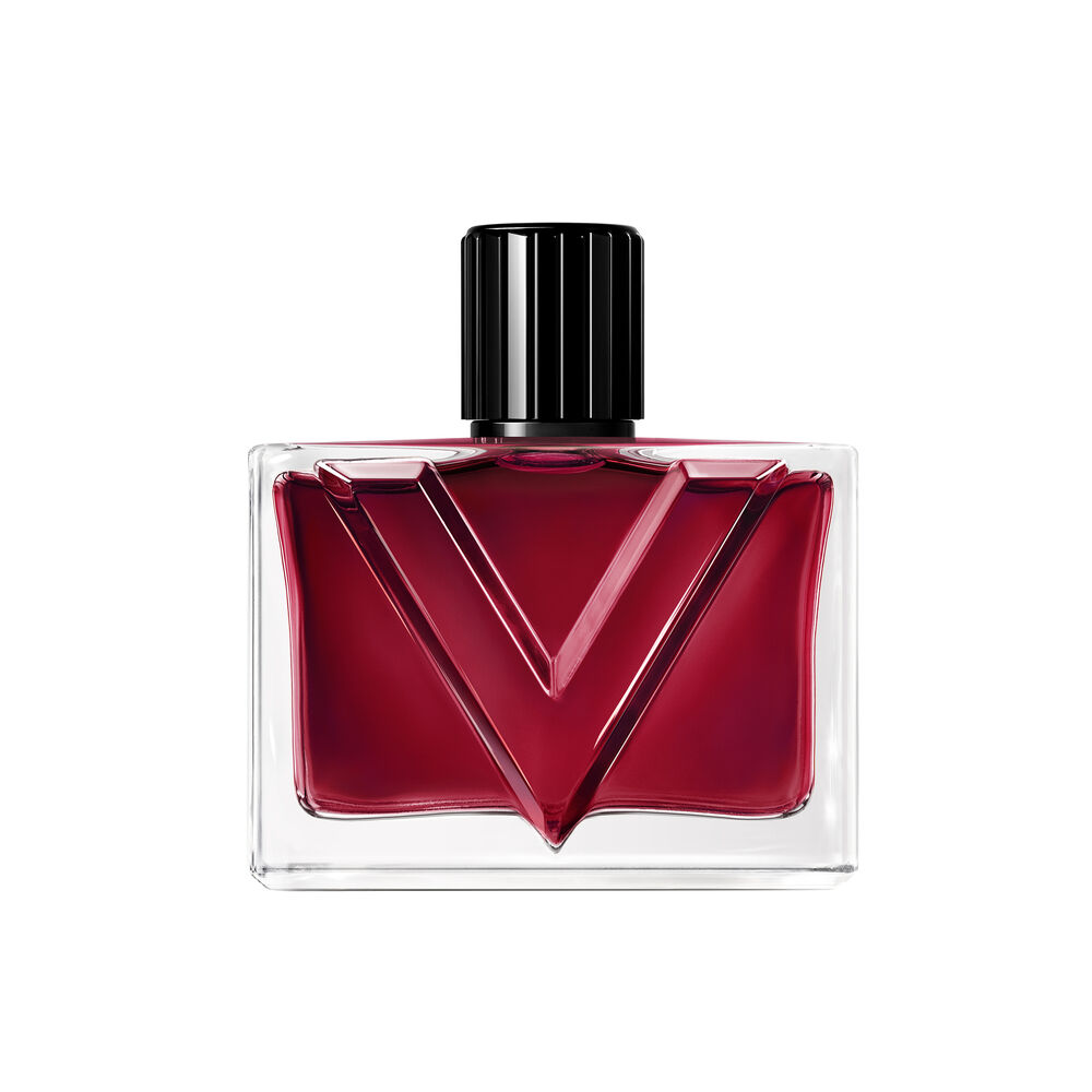 Valentino Vendetta Donna Eau de Parfum 90 ml taisnstūrveida caurspīdīga stikla flakons ar sarkanu V formu