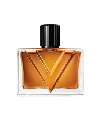 Valentino Vendetta Uomo Eau de Parfum 90 ml caurspīdīgs taisnstūrveida flakons ar dzintara krāsas šķidrumu